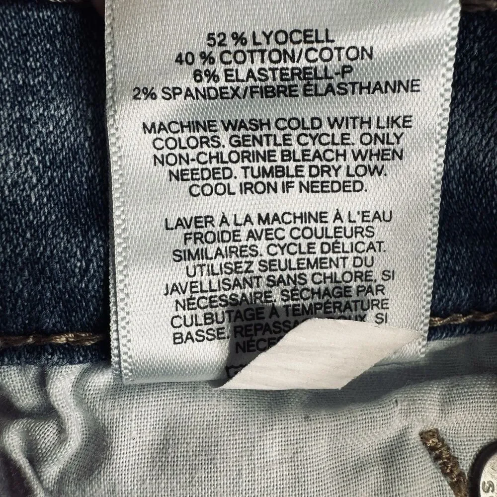 Express Ankle Legging Mid Rise Jeans 4 (28x26.5) Blue Distressed Stretch Womens